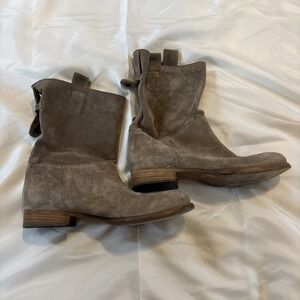 Alberto Fermani Umbria Women's beige suede slouch‎ booties Size 6 36.5